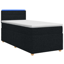 Boxspringbed met matras met hoofdeinde Zwart 100 x 200 cm Stof