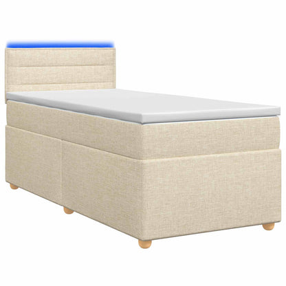 Boxspringbed met matras Crèmekleurig 100 x 200 cm Stof