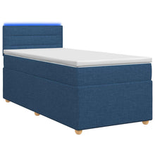 Boxspringbed met matras met hoofdeinde Blauw 100 x 200 cm Stof