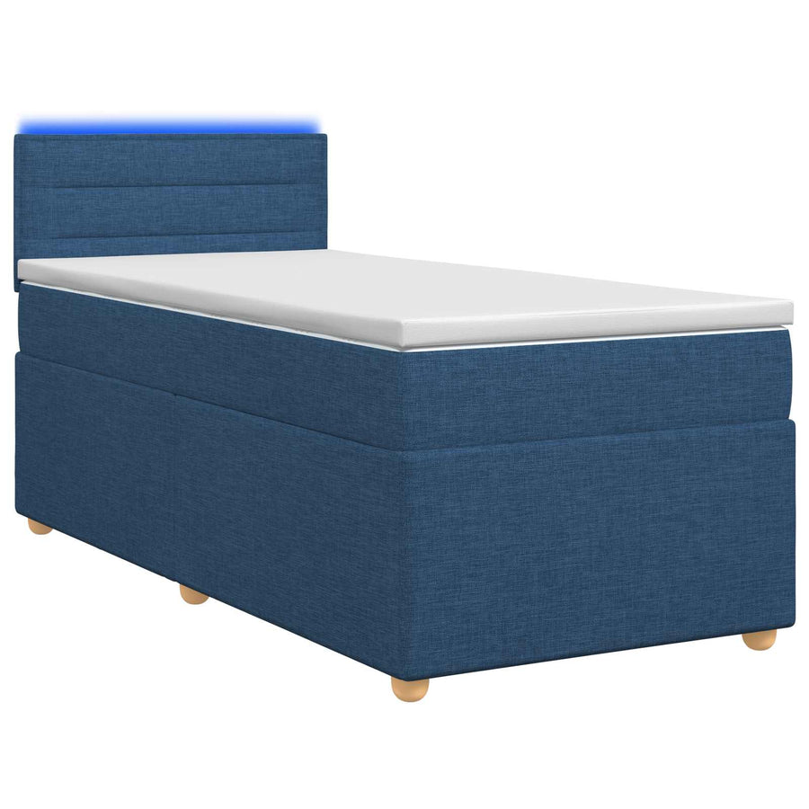 Boxspringbed met matras met hoofdeinde Blauw 100 x 200 cm Stof