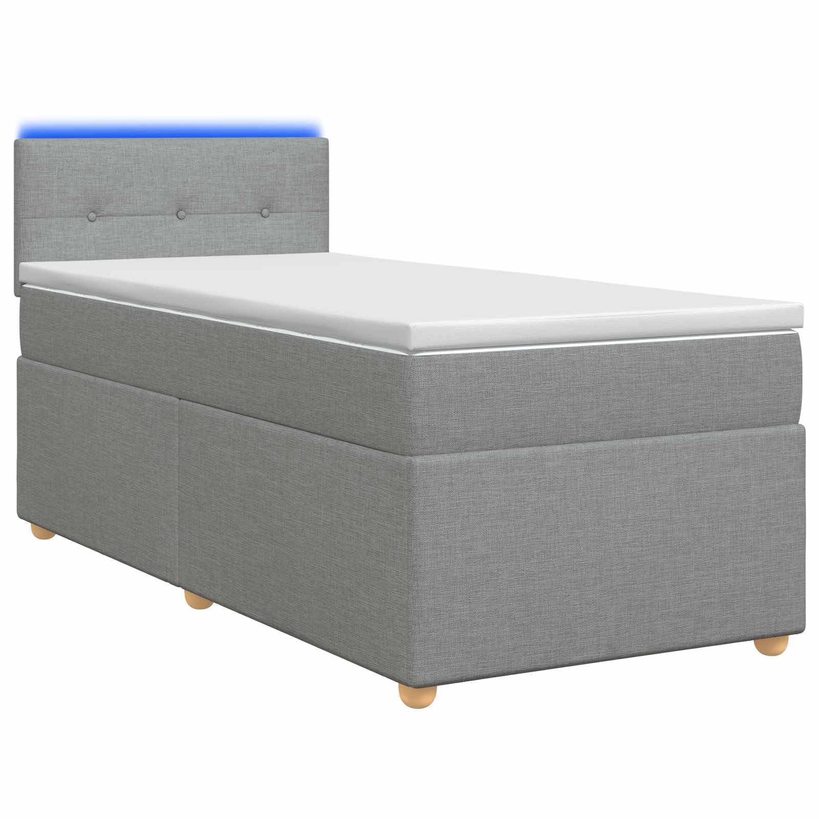 Boxspringbed met matras Lichtgrijs 100 x 200 cm Stof