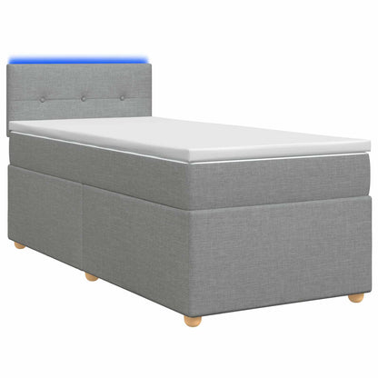 Boxspringbed met matras Lichtgrijs 100 x 200 cm Stof