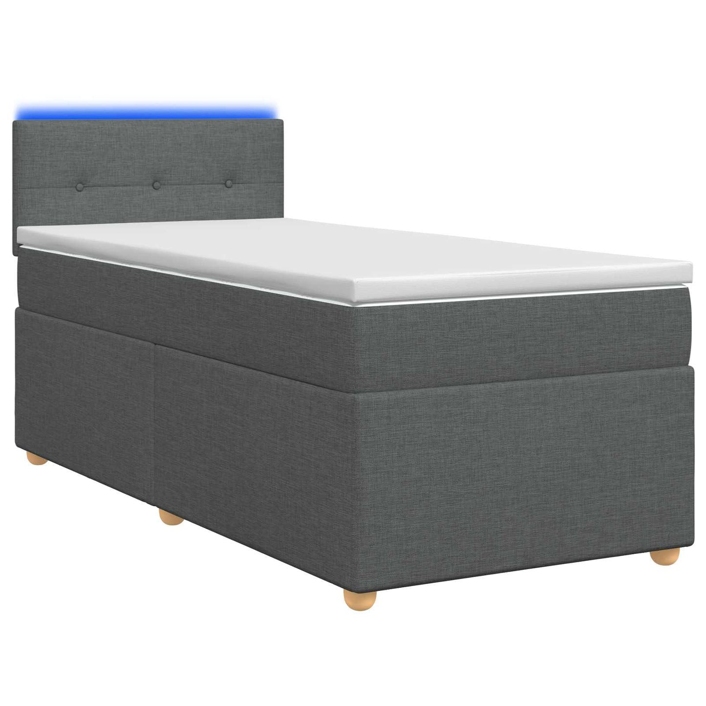 Boxspringbed met matras Donkergrijs 100 x 200 cm Stof