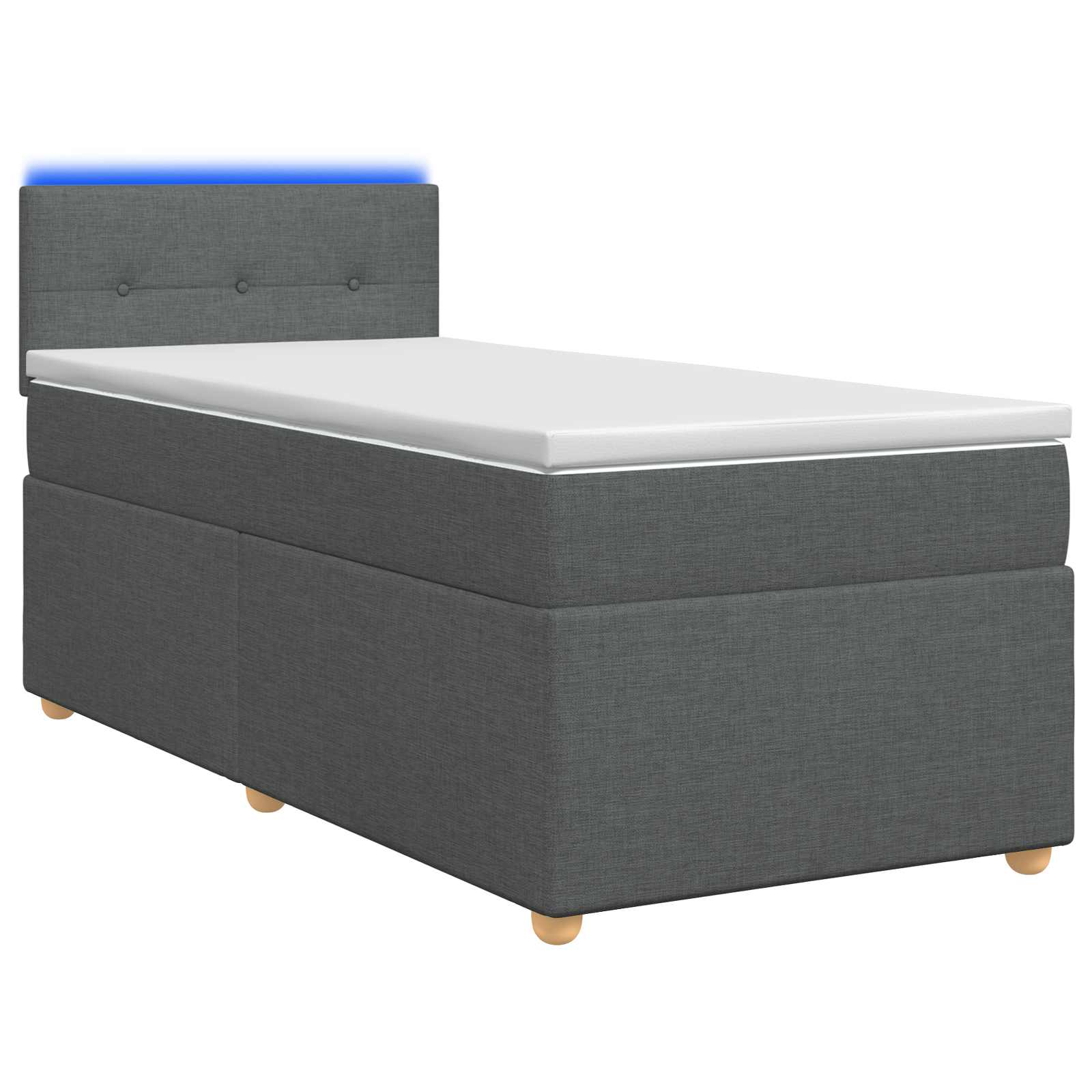 Boxspringbed met matras Donkergrijs 100 x 200 cm Stof