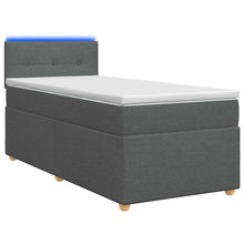 Boxspringbed met matras Donkergrijs 100 x 200 cm Stof