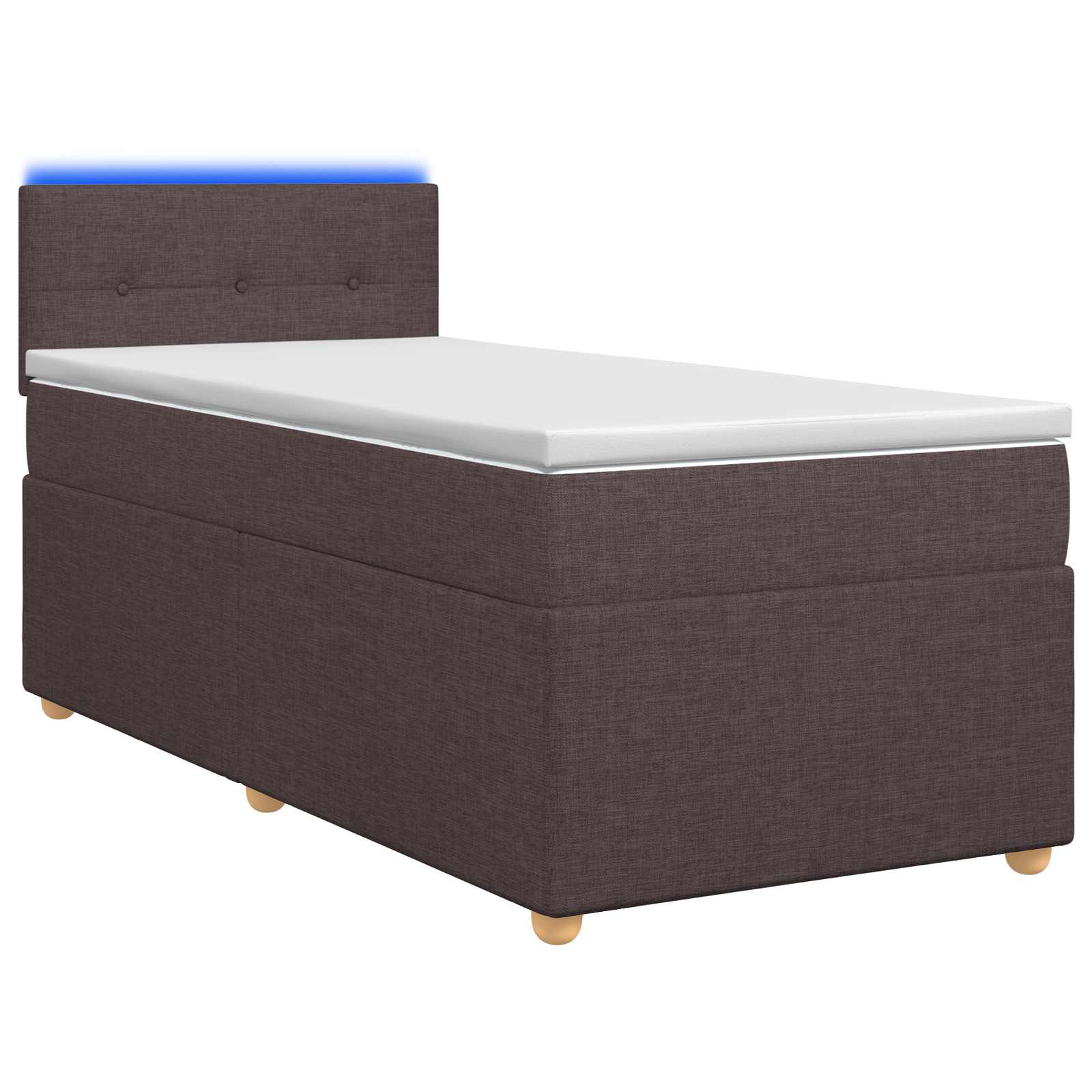 Boxspringbed met matras Donkerbruin 100 x 200 cm Stof