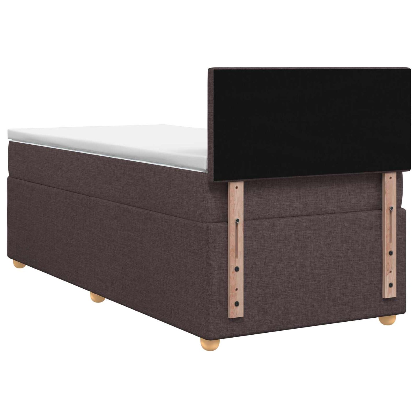 Boxspringbed met matras Donkerbruin 100 x 200 cm Stof