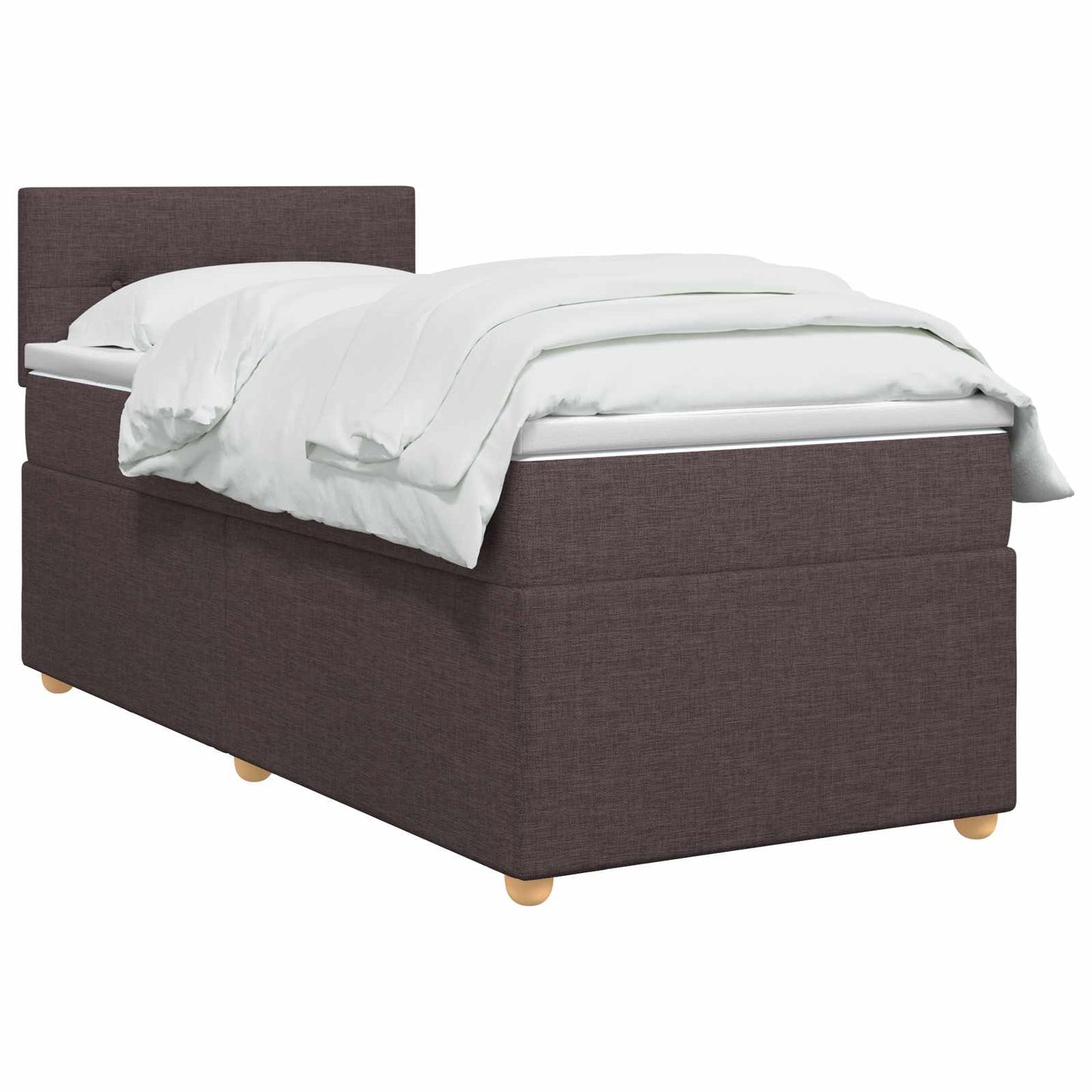 Boxspringbed met matras Donkerbruin 100 x 200 cm Stof