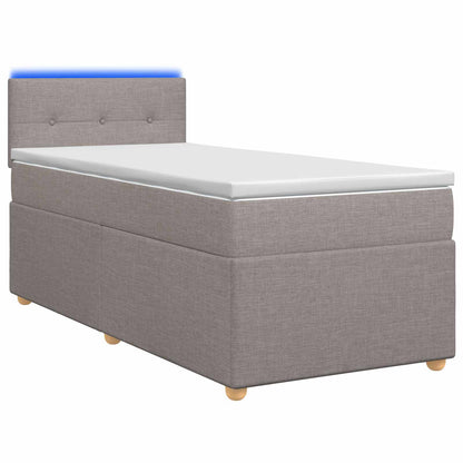 Boxspringbed met matras met hoofdeinde Taupe 100 x 200 cm Stof