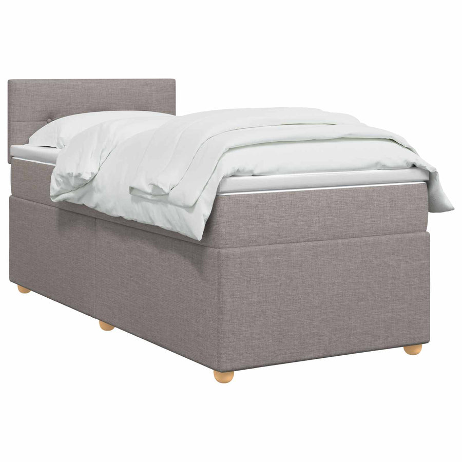 Boxspringbed met matras met hoofdeinde Taupe 100 x 200 cm Stof