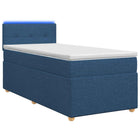 Boxspringbed 100x200 cm blauw met matras en hoofdbord