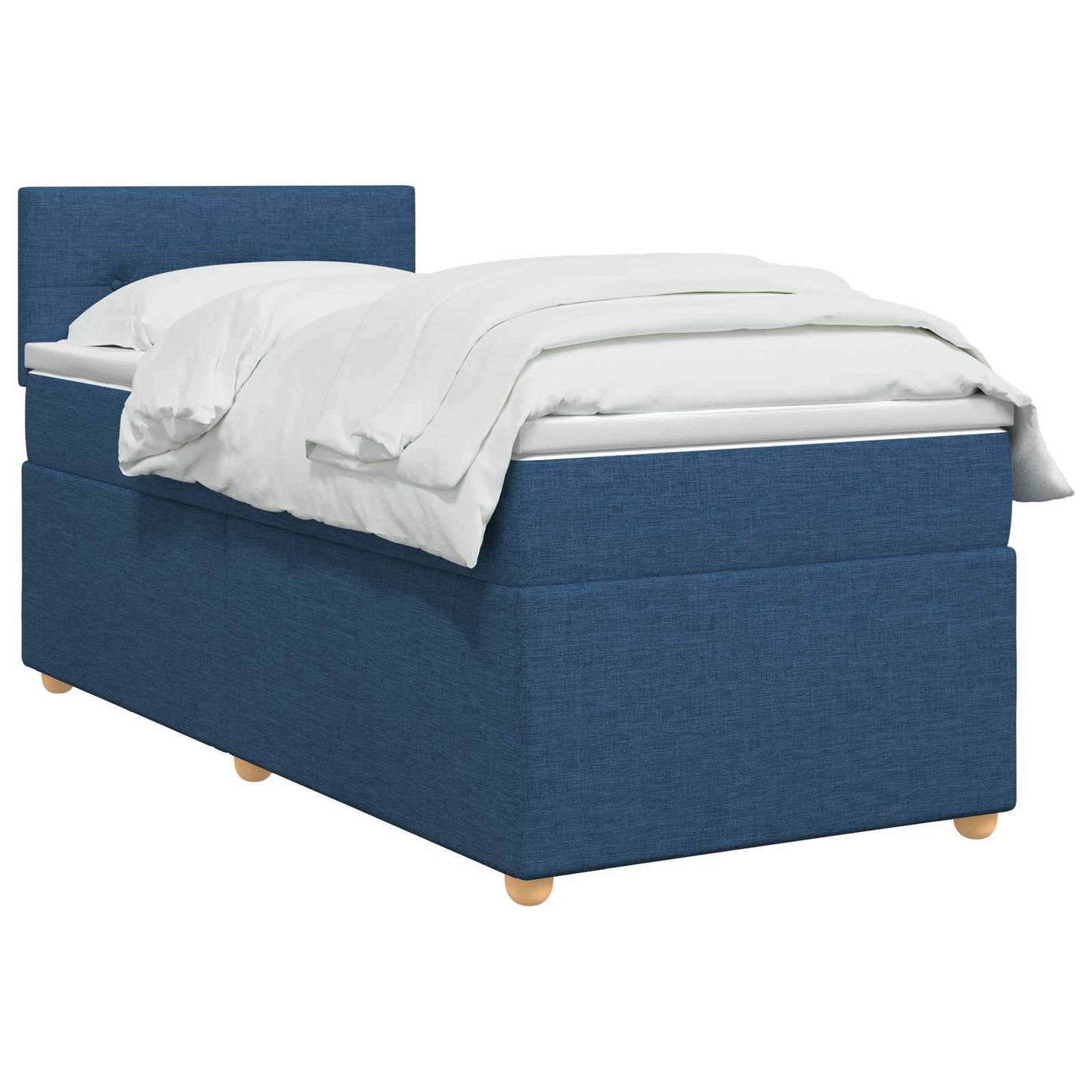 Boxspringbed met matras met hoofdeinde Blauw 100 x 200 cm Stof