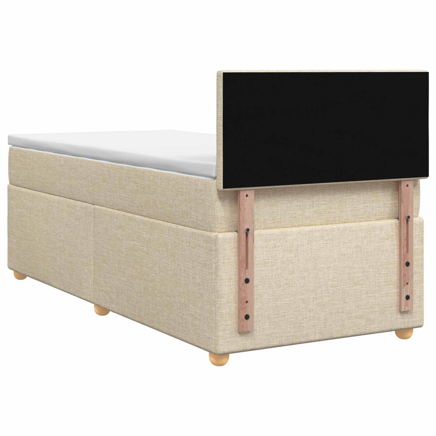 Boxspringbed met matras Crèmekleurig 100 x 200 cm Stof