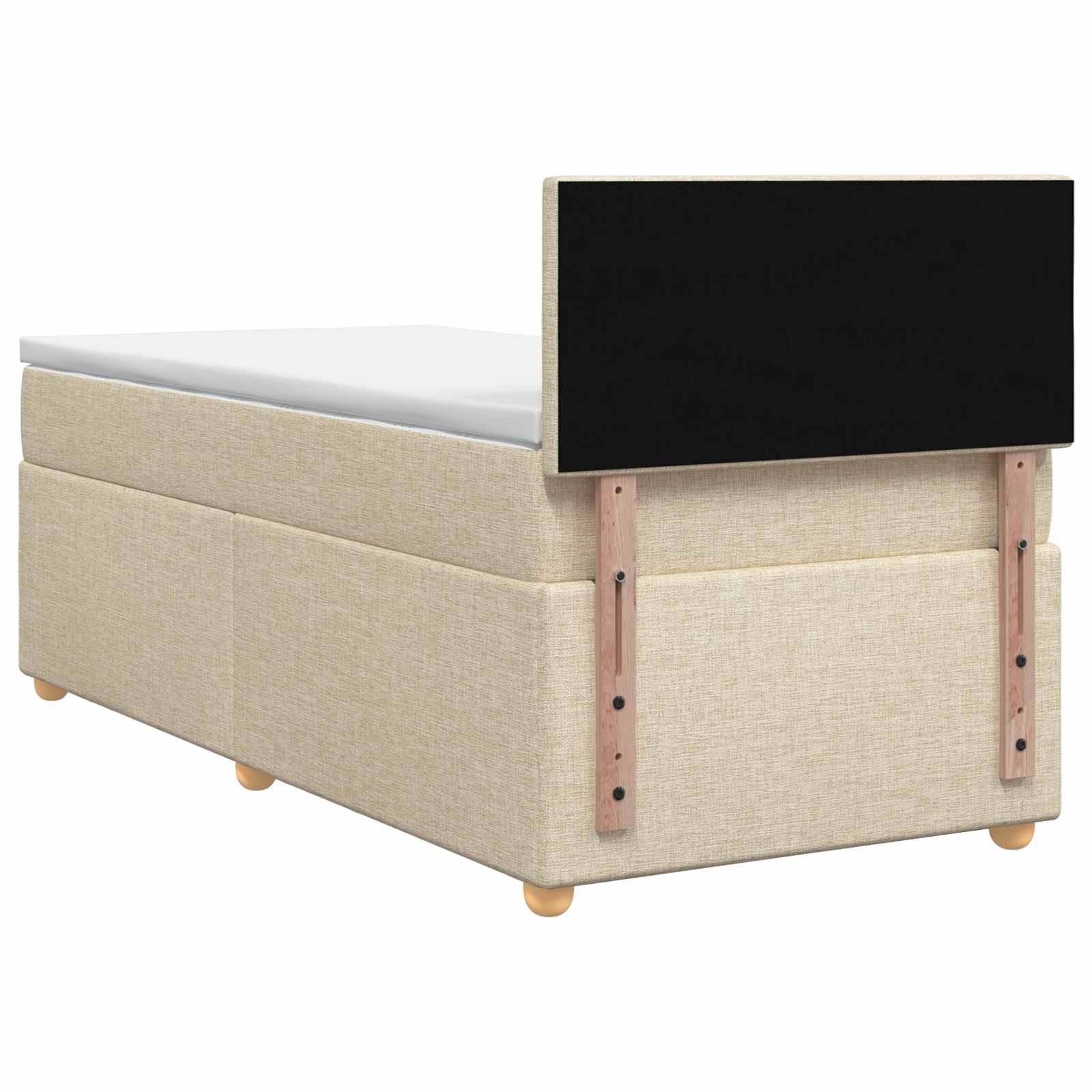 Boxspringbed met matras Crèmekleurig 100 x 200 cm Stof