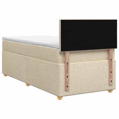 Boxspringbed met matras Crèmekleurig 100 x 200 cm Stof