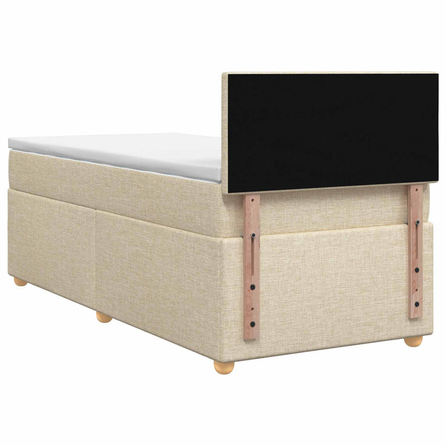 Boxspringbed met matras Crèmekleurig 100 x 200 cm Stof