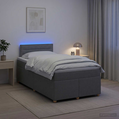 Boxspringbed met matras Lichtgrijs 120 x 200 cm Stof