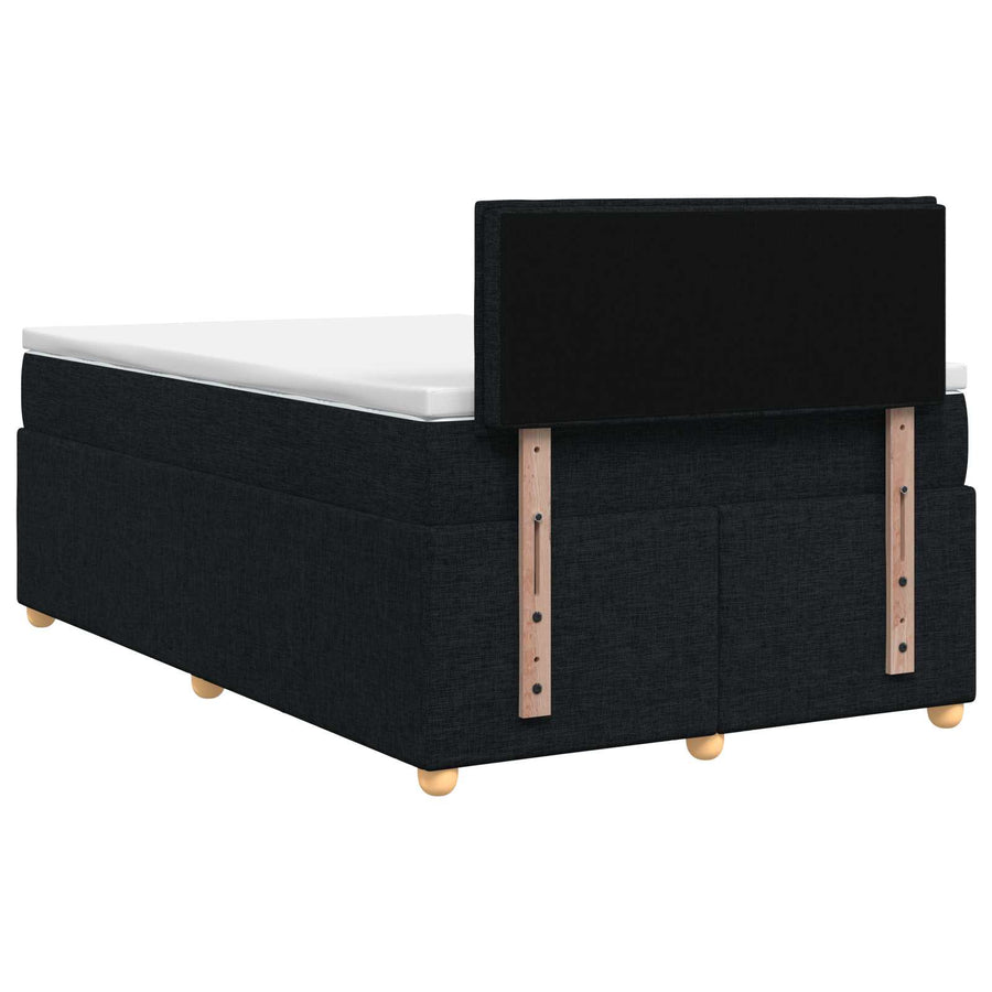 Boxspringbed met matras met hoofdeinde Zwart 120 x 190 cm Stof
