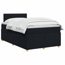 Boxspringbed met matras met hoofdeinde Zwart 120 x 190 cm Stof