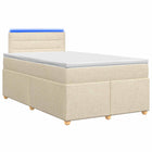 Boxspringbed met matras Crèmekleurig 120 x 190 cm Stof