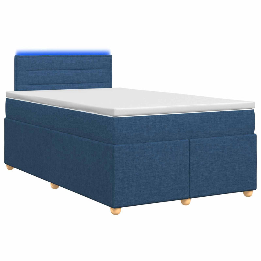 Boxspringbed met matras met hoofdeinde Blauw 120 x 190 cm Stof