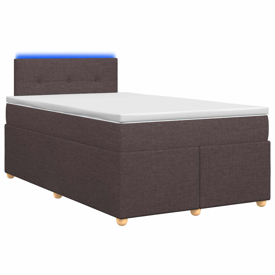 Boxspringbed met matras Donkerbruin 120 x 190 cm Stof