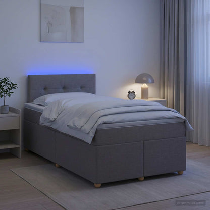 Boxspringbed met matras met hoofdeinde Taupe 120 x 190 cm Stof