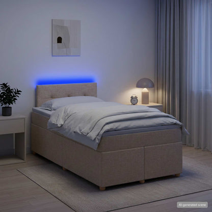 Boxspringbed met matras Crèmekleurig 120 x 200 cm Stof