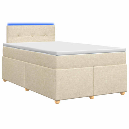 Boxspringbed met matras Crèmekleurig 120 x 190 cm Stof