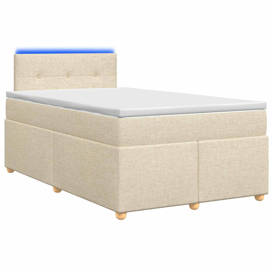 Boxspringbed met matras Crèmekleurig 120 x 190 cm Stof