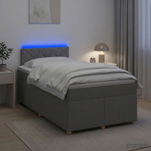 Boxspringbed met matras Lichtgrijs 120 x 190 cm Stof