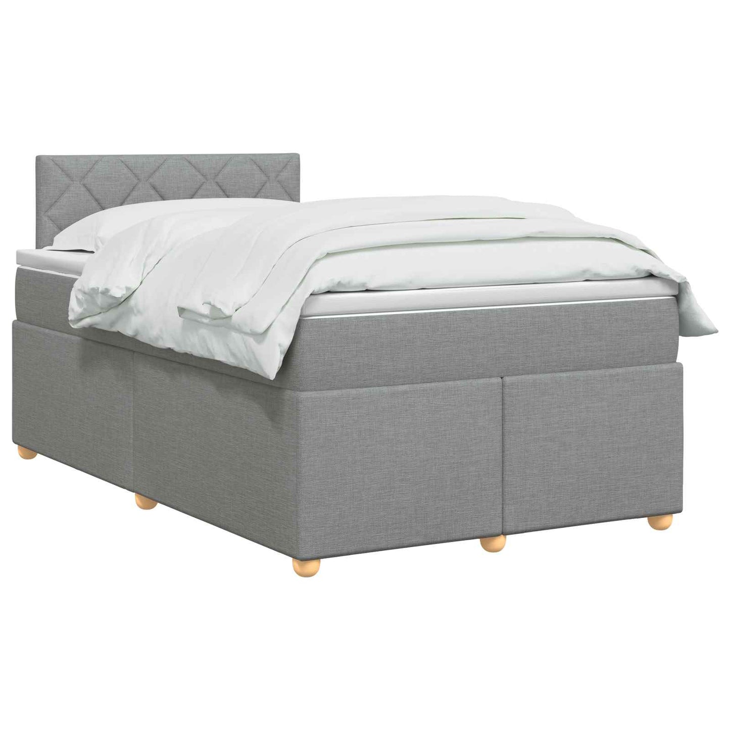 Boxspringbed met matras Lichtgrijs 120 x 190 cm Stof