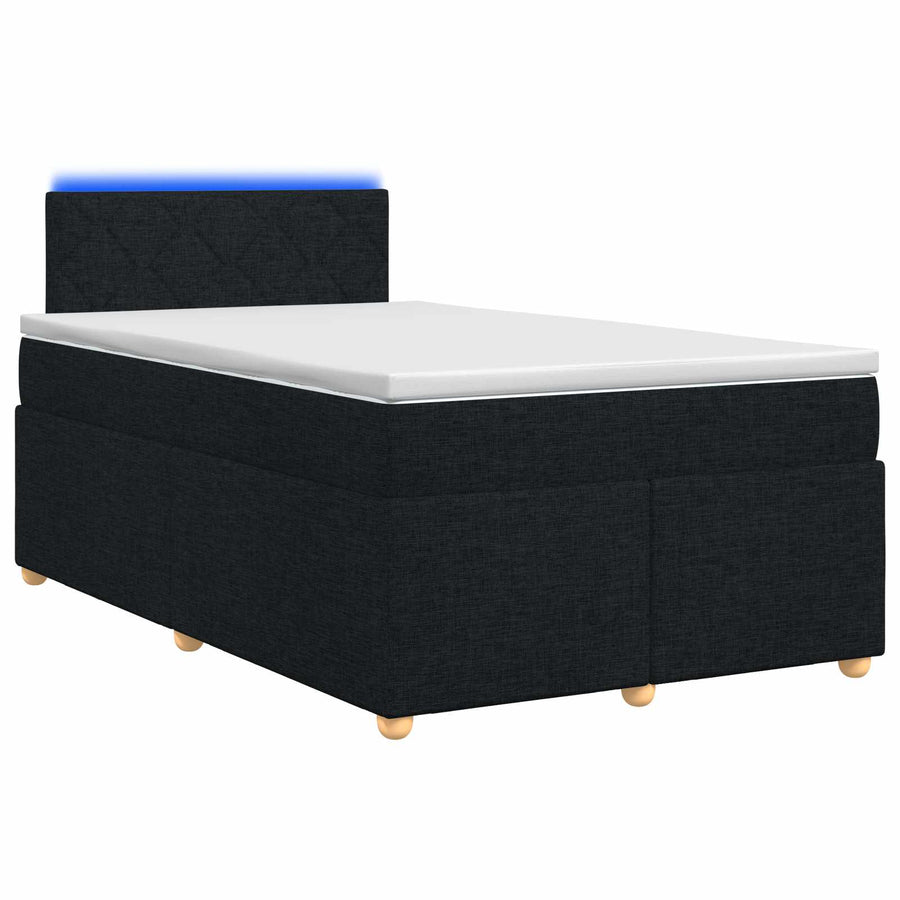 Boxspringbed met matras met hoofdeinde Zwart 120 x 190 cm Stof