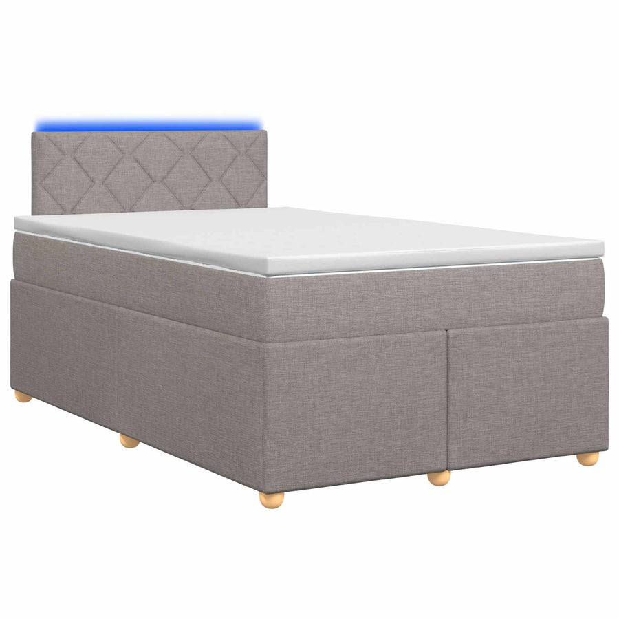 Boxspringbed met matras met hoofdeinde Taupe 120 x 190 cm Stof
