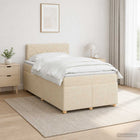 Boxspringbed 120 x 190 cm crèmekleurig met matras