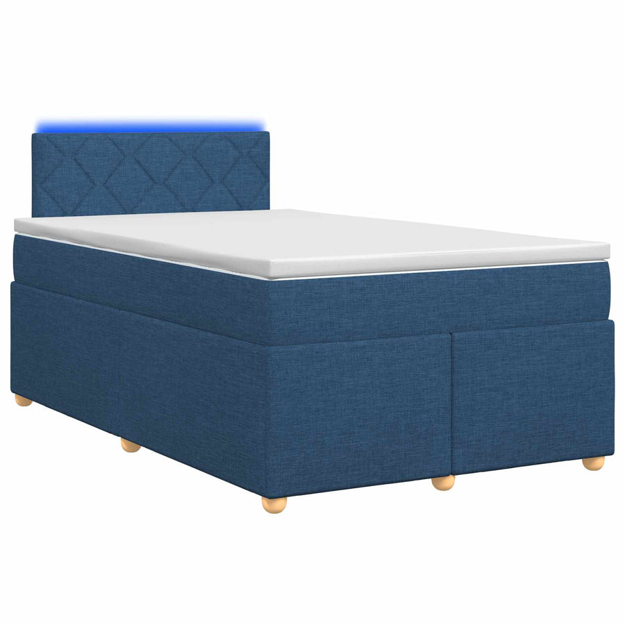 Boxspringbed met matras met hoofdeinde Blauw 120 x 190 cm Stof