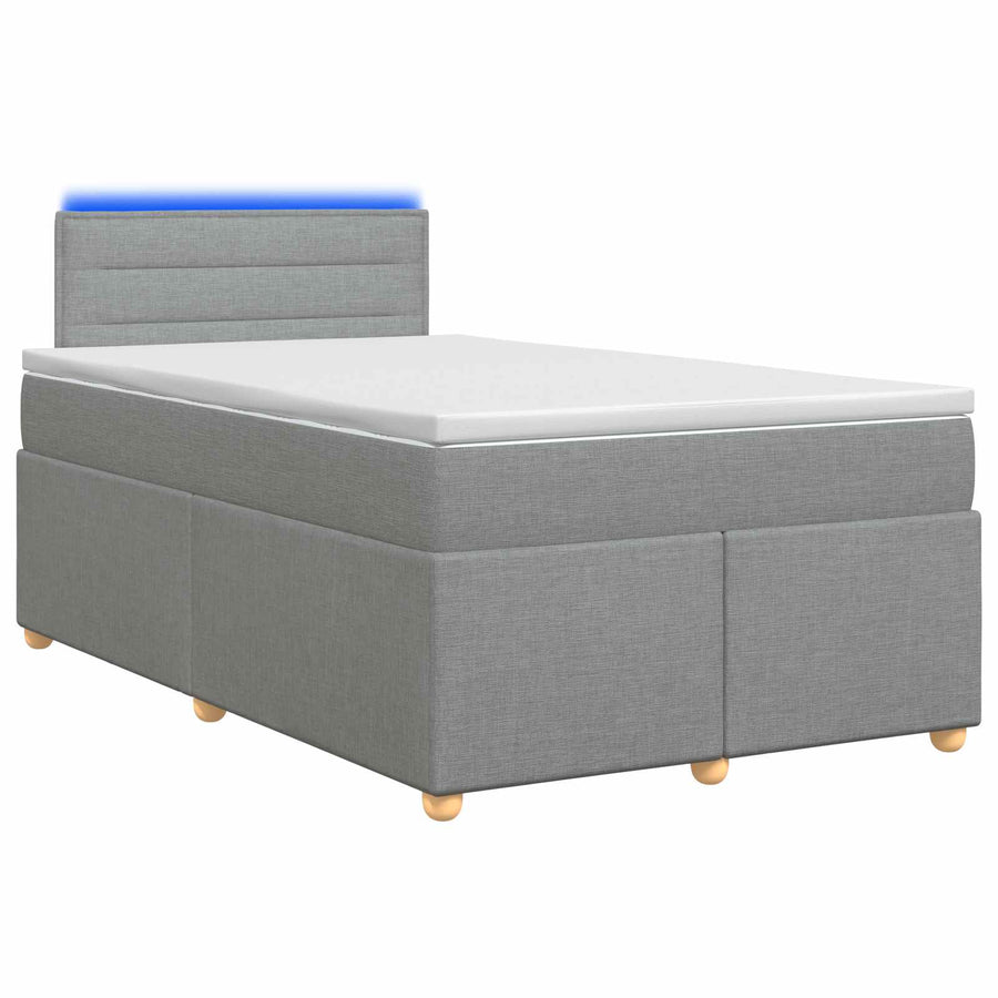 Boxspringbed met matras Lichtgrijs 120 x 200 cm Stof