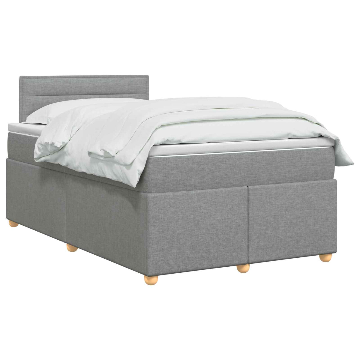 Boxspringbed met matras Lichtgrijs 120 x 200 cm Stof