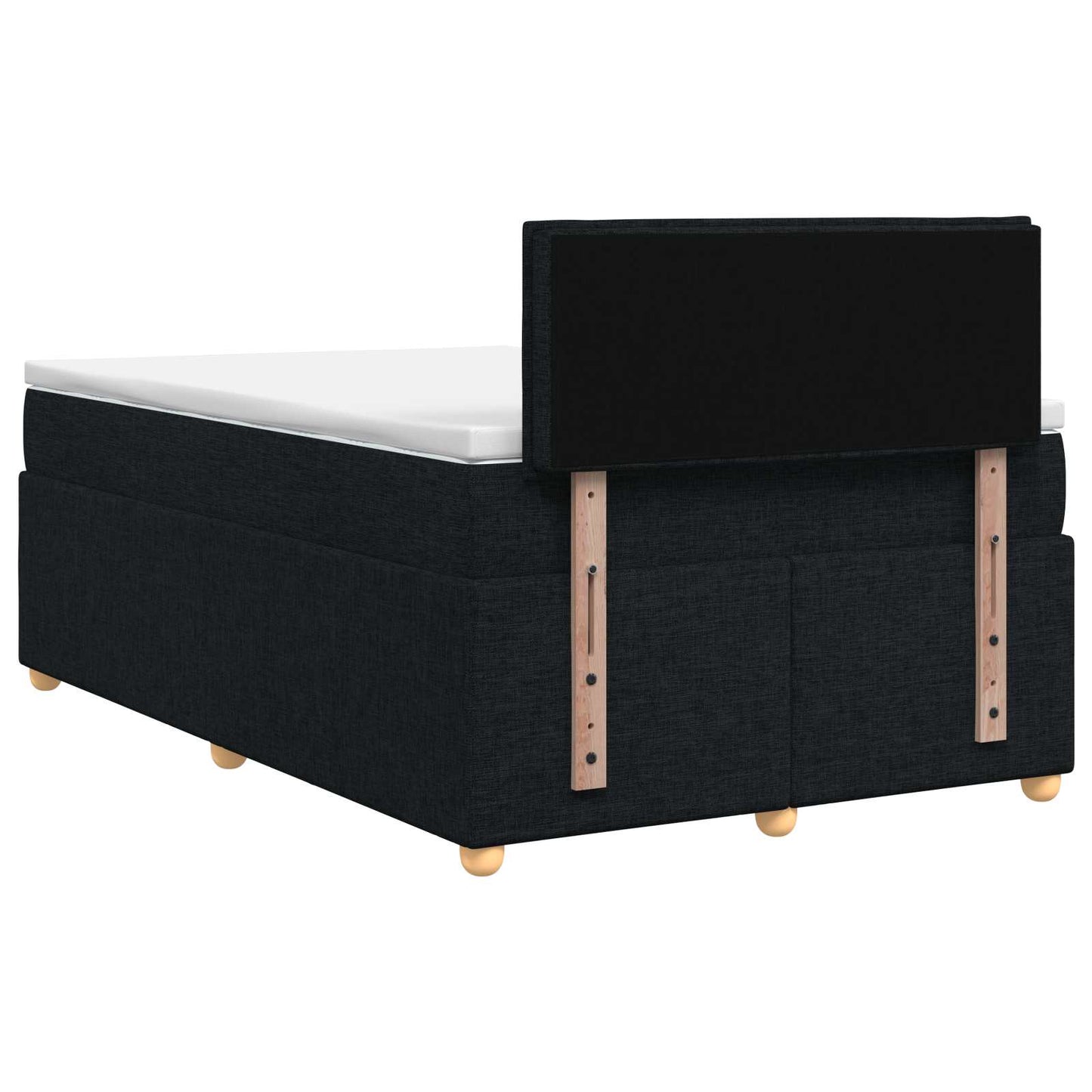 Boxspringbed met matras met hoofdeinde Zwart 120 x 200 cm Stof