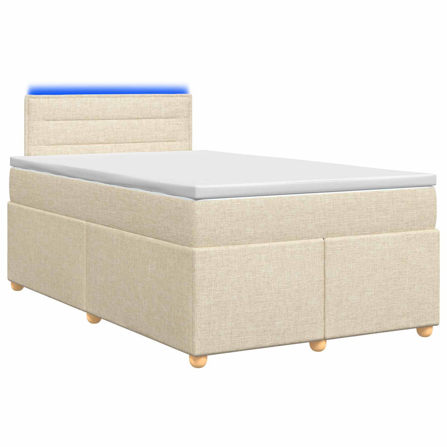 Boxspringbed met matras Crèmekleurig 120 x 200 cm Stof