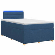 Boxspringbed blauw 120x200 cm met matras hoofdeinde