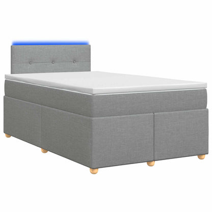 Boxspringbed met matras Lichtgrijs 120 x 200 cm Stof