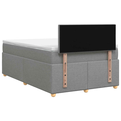 Boxspringbed met matras Lichtgrijs 120 x 200 cm Stof