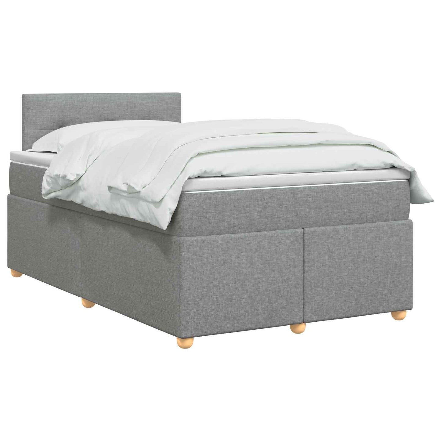 Boxspringbed met matras Lichtgrijs 120 x 200 cm Stof