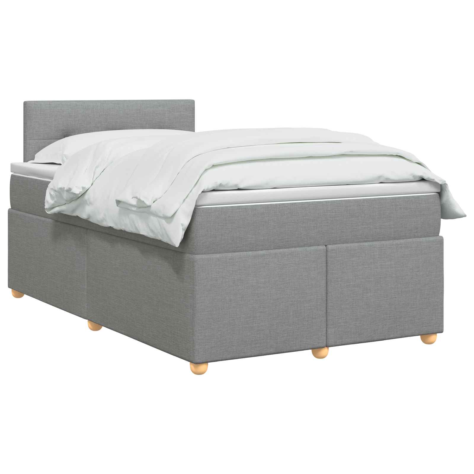 Boxspringbed met matras Lichtgrijs 120 x 200 cm Stof