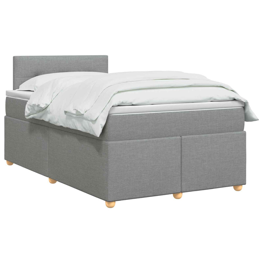 Boxspringbed met matras Lichtgrijs 120 x 200 cm Stof
