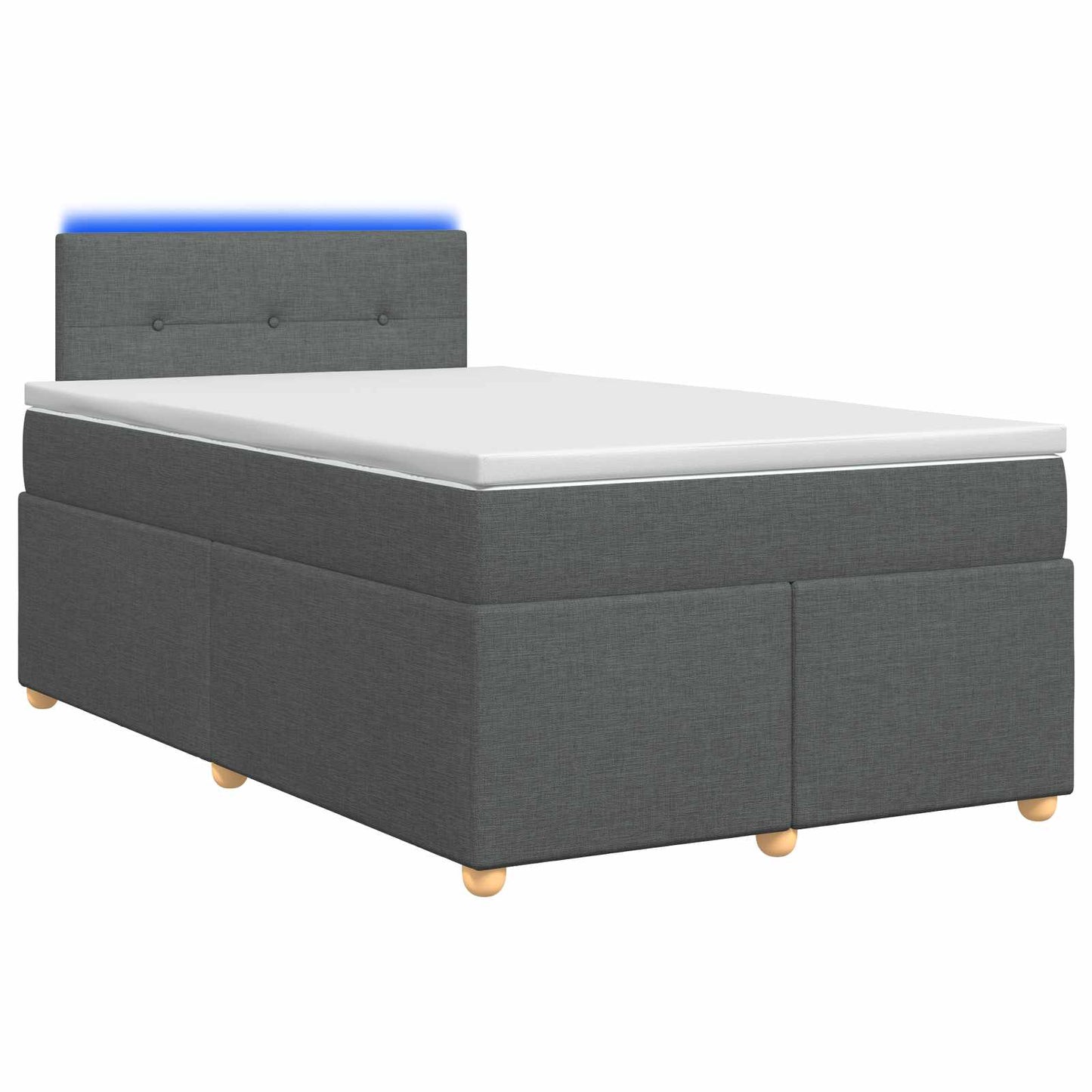 Boxspringbed met matras Donkergrijs 120 x 200 cm Stof