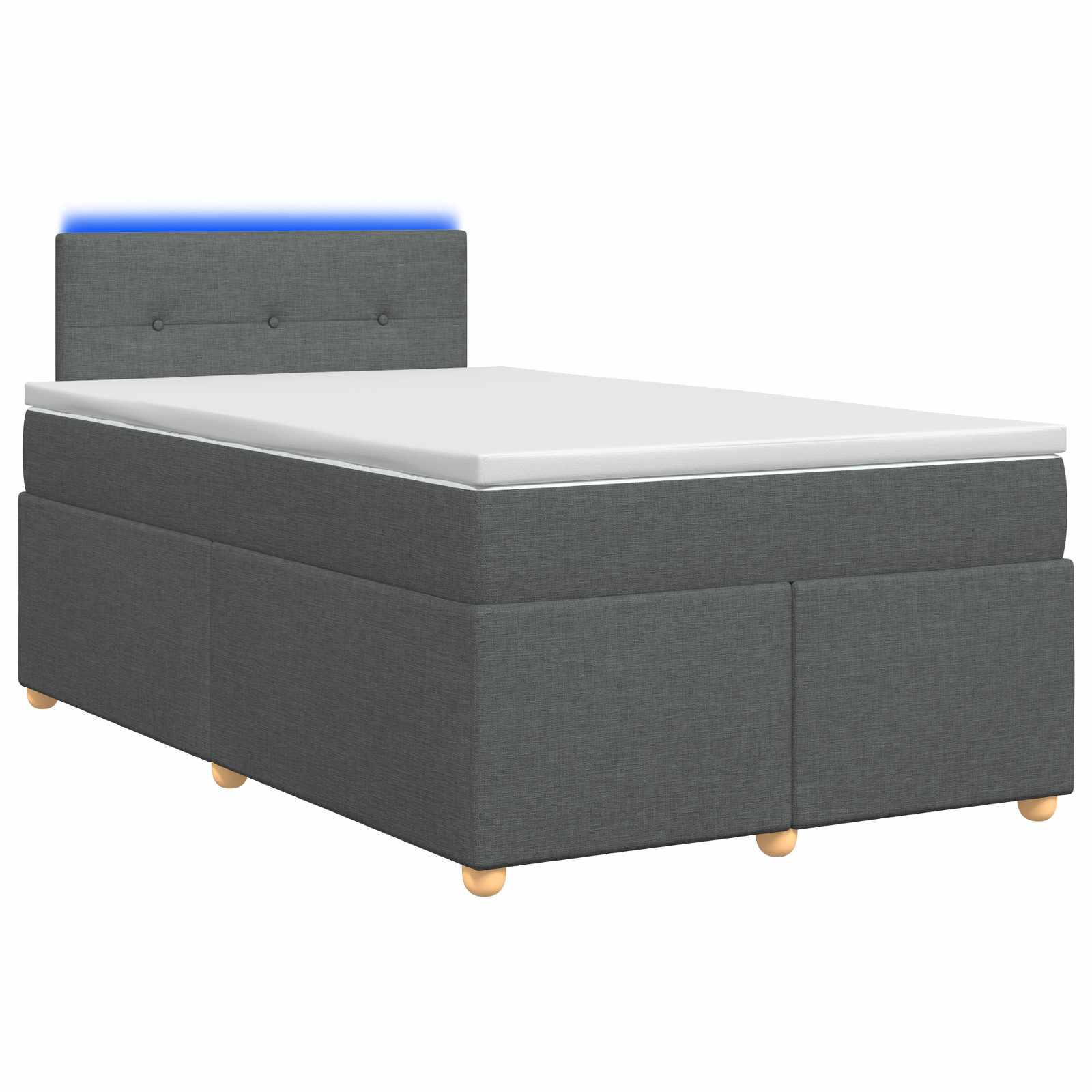 Boxspringbed met matras Donkergrijs 120 x 200 cm Stof