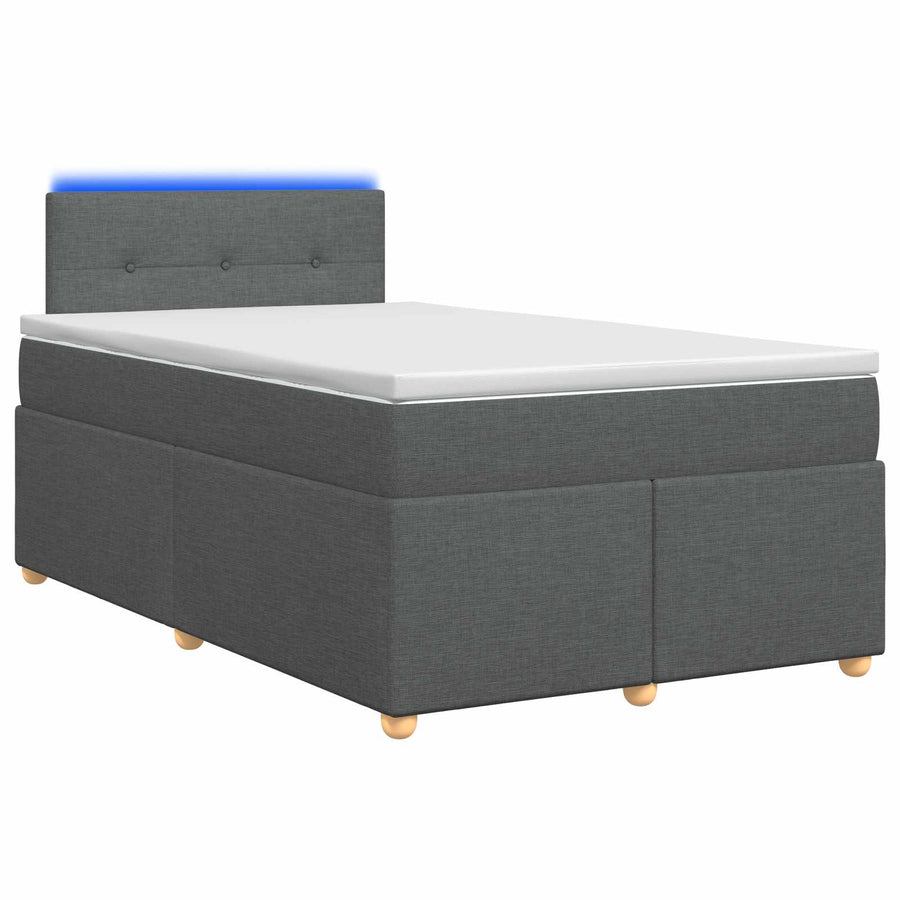 Boxspringbed met matras Donkergrijs 120 x 200 cm Stof