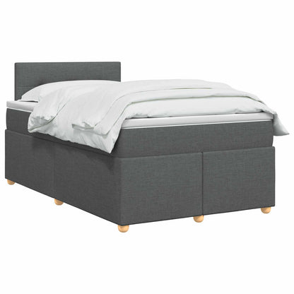 Boxspringbed met matras Donkergrijs 120 x 200 cm Stof
